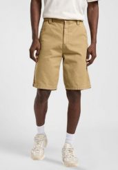 MĘSKIE SPODENKI LEE CARPENTER SHORT OSCAR KHAKI 112364158. Brązowe szorty męskie Lee, m, bez wzorów, z materiału. Za 189.99 zł.