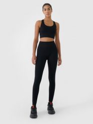 4F Legginsy treningowe bezszwowe damskie - czarne M/L. Czarne legginsy damskie 4f, l, bez wzorów, z dzianiny, z podwyższonym stanem, na fitness i siłownię. Za 119.99 zł.
