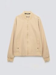 Kurtka męska bomber beżowa Kamden 801. Brązowe kurtki męskie Big Star, l, bez wzorów, z materiału, bez kaptura. Za 299.99 zł.