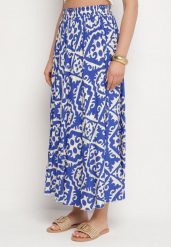 Niebieska Wiskozowa Spódnica w Geometryczny Wzór Mavarose. Niebieskie spódnice damskie Born2be, l, bez wzorów, z wiskozy, eleganckie, maxi, dopasowane. Za 54.99 zł.