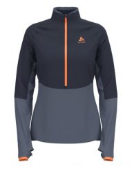 Bluza z półgolfem narciarska damska Odlo DESCENT CW 200 SL. Niebieskie bluzy damskie Odlo, xl, bez wzorów, z materiału, bez kaptura. Za 479.99 zł.