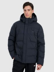 4F Kurtka puchowa z wypełnieniem syntetycznym membrana 10000 męska - czarna 3XL. Czarne kurtki męskie 4f, na zimę, m, bez wzorów, z materiału, klasyczne, bez kaptura. W wyprzedaży za 499.99 zł.