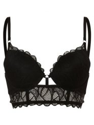 Lascana biustonosz push-up Kobiety Koronka czarny, 85D. Czarne biustonosze LASCANA, bez wzorów, z koronki. Za 199.95 zł.