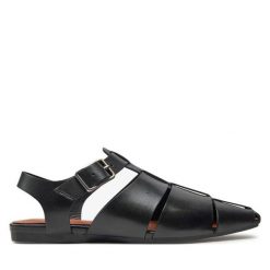 Sandały Vagabond Shoemakers. Czarne sandały damskie Vagabond Shoemakers, bez wzorów, bez obcasa, na płaskiej podeszwie, bez zapięcia. Za 339.99 zł.