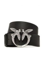 PINKO Pasek Love Berry H4 Belt PE 23 PLT01 100120 A0F1 Czarny. Czarne paski damskie Pinko, bez wzorów, ze skóry. Za 299.99 zł.