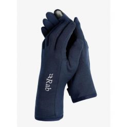 Rękawiczki Rab Power Stretch Contact Glove. Niebieskie rękawiczki damskie RAB, na zimę, bez wzorów, sportowe. Za 109.99 zł.