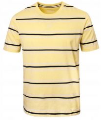 Bawełniana Koszulka Polo w Paski - Pako Jeans - Żółta. Żółte koszulki polo męskie Pako Jeans, l, bez wzorów, z bawełny, casualowe, bez ramiączek. Za 89.00 zł.