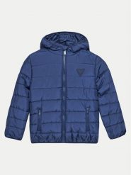 Guess Kurtka puchowa H4BJ10 WCFM0 Niebieski Regular Fit. Niebieskie kurtki i płaszcze dla chłopców Guess, z aplikacjami, z puchu, bez kaptura. Za 229.99 zł.