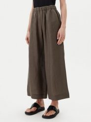 Max Mara Leisure Spodnie materiałowe Minnie 2516131018 Zielony Relaxed Fit. Zielone spodnie materiałowe damskie Max Mara Leisure, bez wzorów, ze lnu. Za 559.99 zł.