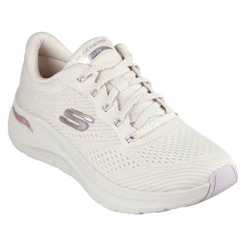 Buty do chodzenia damskie Skechers Arch Fit 2.0 Big League. Białe obuwie sportowe damskie Skechers, bez wzorów, z materiału, trekkingowe, Skechers Sport. Za 571.00 zł.