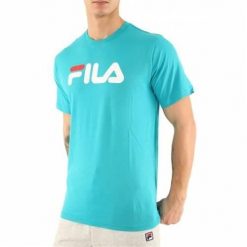 Koszulka sportowa męska Fila Pure Short. Niebieskie koszulki sportowe męskie Fila, m, bez wzorów, z bawełny, bez kołnierzyka, bez ramiączek. Za 166.00 zł.