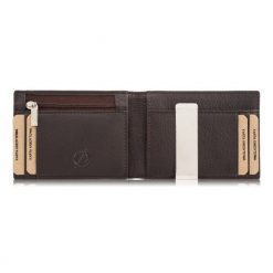 Portfel Skórzany Brødrene G-11MN/BLBR Brązowy. Brązowe portfele męskie Brødrene, bez wzorów, ze skóry. Za 64.90 zł.
