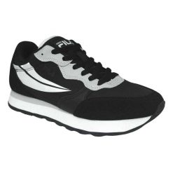 Damskie Skórzane Buty Sportowe Hypert. Czarne obuwie sportowe damskie Fila, bez wzorów, z gumy. Za 373.99 zł.