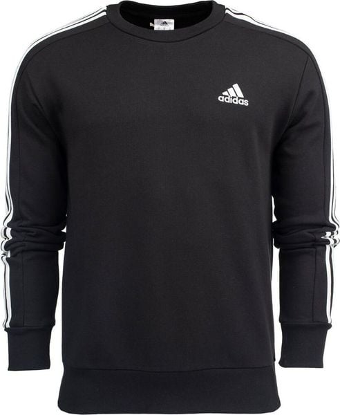 Adidas Bluza męska adidas Essentials French Terry 3-Stripes czarna IC9317 S. Czarne bluzy męskie Adidas, m, bez wzorów, bez kaptura. Za 198.86 zł.