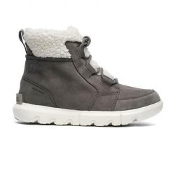 Buty do chodzenia damskie Sorel Explorer II Carnival Cozy WP. Szare obuwie sportowe damskie Sorel, bez wzorów, z materiału, trekkingowe. W wyprzedaży za 489.00 zł.