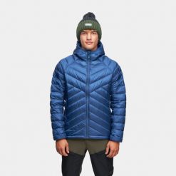 Kurtka męska puchowa Alpinus Pollux. Niebieskie kurtki męskie Alpinus, l, z aplikacjami, z materiału, klasyczne, z kapturem. Za 799.00 zł.