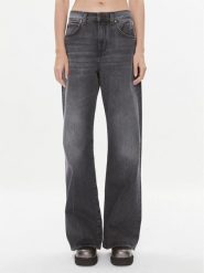 Pinko Jeansy Wanda 101733 A13Z Szary Wide Leg. Szare jeansy damskie Pinko. Za 909.99 zł.