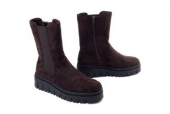 Rieker Z8983-25 brown, botki damskie. Brązowe botki damskie Rieker, bez obcasa, bez zapięcia. Za 331.42 zł.