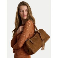 Torebka LAUREN RALPH LAUREN. Brązowe torebki do ręki damskie Lauren Ralph Lauren, bez wzorów, klasyczne, bez dodatków. Za 1,899.00 zł.
