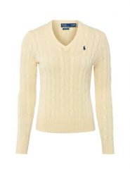 Polo Ralph Lauren Sweter damski z dzianiny Kobiety Bawełna żółty jednolity, XS. Żółte swetry damskie Polo Ralph Lauren, xs, bez wzorów, z bawełny, bez kołnierzyka, bez ramiączek, bez kaptura. Za 989.95 zł.