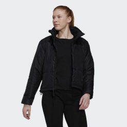 BSC Insulated Jacket. Czarne kurtki damskie Adidas, l, bez wzorów, z materiału, bez kaptura. W wyprzedaży za 329.35 zł.