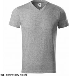 MALFINI Heavy V-neck 111 - ADLER - Koszulka unisex, 200 g/m2 - ciemnoszary melanż XL. Szare t-shirty damskie Malfini, m, bez wzorów, bez kołnierzyka. Za 25.61 zł.