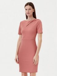 Calvin Klein Sukienka koktajlowa K20K208174 Różowy Regular Fit. Czerwone sukienki damskie Calvin Klein, bez wzorów, z syntetyku, wizytowe, bez kołnierzyka, bez ramiączek. Za 389.99 zł.