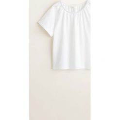 Mango Kids - Top dziecięcy Amanda 110-164 cm. Białe t-shirty i topy dla dziewczynek Mango Kids, bez wzorów, z bawełny, bez ramiączek. W wyprzedaży za 19.90 zł.