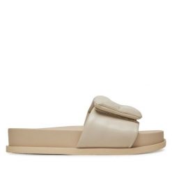 Klapki Armani Exchange. Klapki damskie Armani Exchange, bez wzorów, bez obcasa. Za 419.99 zł.