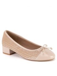 Nine West Baleriny WFA2993-1 Beżowy. Brązowe baleriny damskie Nine West, bez wzorów, z materiału, bez obcasa. Za 229.99 zł.