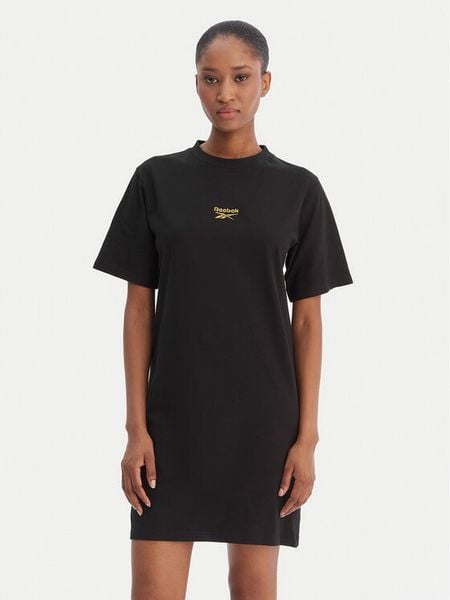 Reebok Sukienka codzienna Surya RK25502CCW Czarny Regular Fit. Czarne sukienki damskie Reebok, na co dzień, l, bez wzorów, z bawełny, bez kołnierzyka, bez ramiączek, proste. Za 129.99 zł.