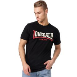 Koszulka Lonsdale Two Tone. Czarne koszulki sportowe męskie Lonsdale, bez wzorów, z bawełny, bez kołnierzyka, bez ramiączek. Za 117.00 zł.