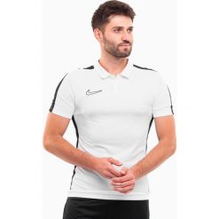 Koszulka sportowa męska Nike DF Academy 23 SS Polo. Białe koszulki polo męskie Nike, l, bez wzorów, bez kołnierzyka, bez ramiączek, do piłki nożnej. W wyprzedaży za 119.00 zł.