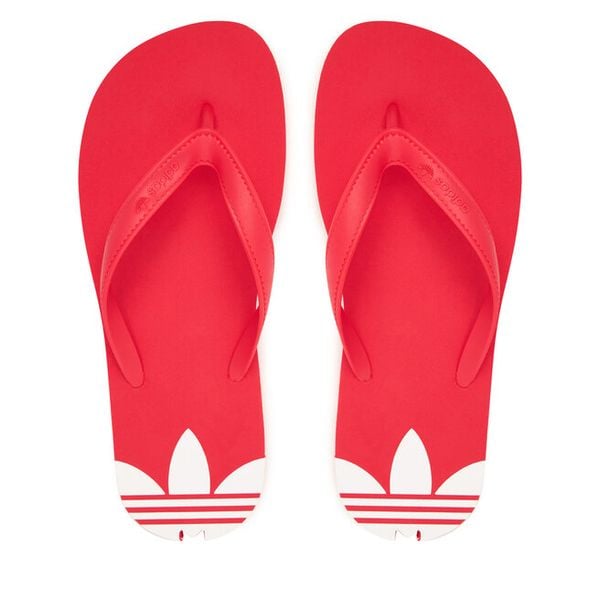 Japonki adidas. Czerwone klapki damskie Adidas, bez wzorów, bez obcasa. Za 89.99 zł.