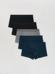 5 pack bokserek Classic - granatowy. Niebieskie bokserki męskie Reserved, l, bez wzorów, z bawełny. Za 109.99 zł.