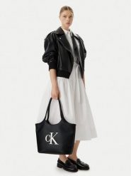 Calvin Klein Torebka Bold Ck LV04F3562G Czarny. Czarne torebki do ręki damskie Calvin Klein, bez wzorów, ze skóry, bez dodatków. Za 529.99 zł.