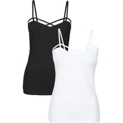 Top (2 szt.) bonprix czarny + biały. Topy damskie marki bonprix. Za 55.98 zł.