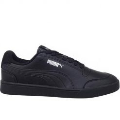 Buty do chodzenia damskie Puma Shuffle JR. Czarne obuwie sportowe damskie Puma, bez wzorów, z materiału, trekkingowe. Za 254.00 zł.