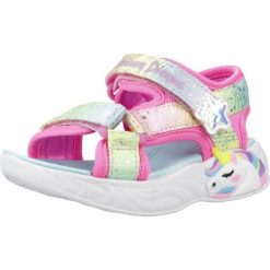 Sandały SKECHERS 302682N Rose. Czerwone sandały damskie Skechers, bez wzorów, z tkaniny, bez obcasa, bez zapięcia. Za 173.99 zł.