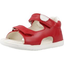 Sandały GEOX B SANDAL MACCHIA BOY Czerwony. Czerwone sandały męskie Geox, ze skóry, bez zapięcia. Za 130.99 zł.