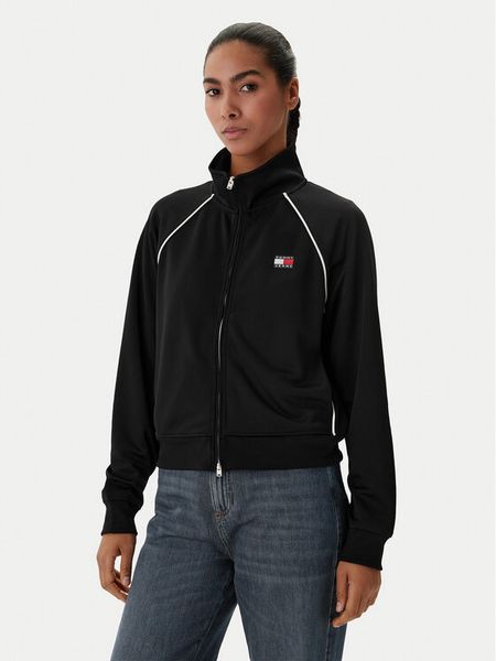 Tommy Jeans Bluza Badge DW0DW21930 Czarny Regular Fit. Czarne bluzy damskie Tommy Jeans, l, bez wzorów, z jeansu, bez kaptura. Za 343.99 zł.