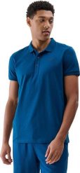 Koszulka męska polo 4F M367 niebieska 4FWMM00TPTSM367 46S S. Niebieskie koszulki polo męskie 4f, m, bez wzorów, bez ramiączek. Za 68.99 zł.