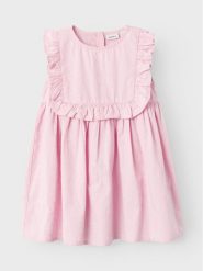 NAME IT Sukienka letnia Delana 13227285 Różowy Regular Fit. Czerwone sukienki dla dziewczynek Name it, na lato, bez wzorów, z bawełny, bez ramiączek. Za 239.99 zł.