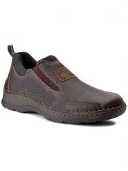 Rieker Półbuty 05363-25 Brązowy. Brązowe półbuty na co dzień męskie Rieker, ze skóry, bez zapięcia. Za 399.99 zł.