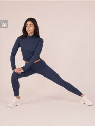 Legginsy sportowe z przeszyciami Everyday Active - granatowy. Niebieskie legginsy damskie Sinsay, l, bez wzorów, na fitness i siłownię. Za 39.99 zł.