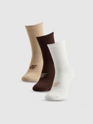 4F Skarpetki długie (3-pack) damskie - multikolor 35-38. Skarpety damskie 4f, bez wzorów, z bawełny. Za 59.99 zł.