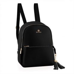 Plecak damski MILEY czarny. Czarne plecaki damskie Betlewski, bez wzorów, ze skóry ekologicznej. Za 91.02 zł.