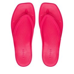 Japonki Crocs. Czerwone klapki damskie Crocs, bez wzorów, bez obcasa. Za 139.99 zł.