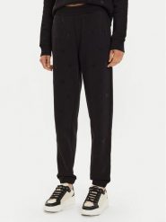KARL LAGERFELD Spodnie dresowe 246W1009 Czarny Regular Fit. Czarne spodnie dresowe damskie KARL LAGERFELD, s, bez wzorów, z bawełny. Za 809.99 zł.