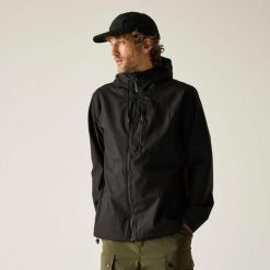 Męska lekka, wodoodporna kurtka z kapturem Frankie. Brązowe kurtki męskie Regatta, m, bez wzorów, z bawełny, eleganckie, z kapturem. Za 279.99 zł.